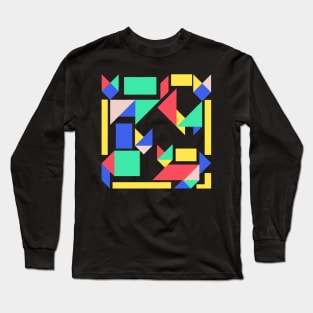 geometric cat Long Sleeve T-Shirt